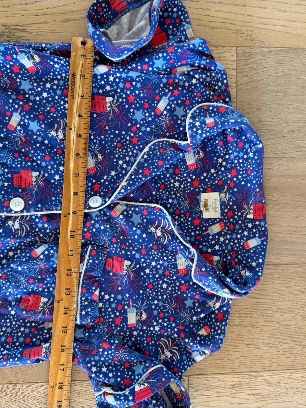 Bed Head Pajamas x Peanuts Pajama Set Red White and Blue XS